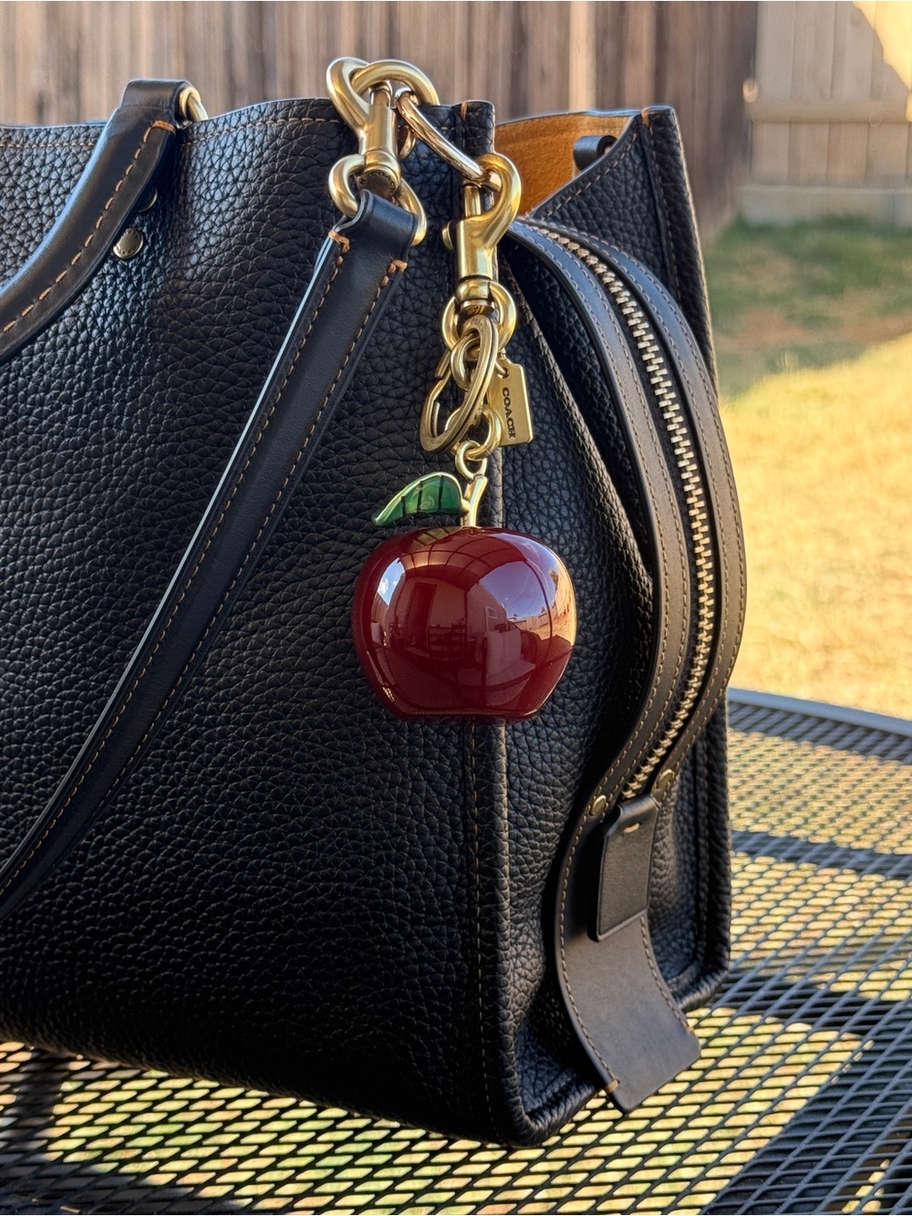Coach Resin Apple Keychain Dog Leash Bag Charm